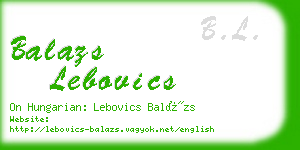 balazs lebovics business card